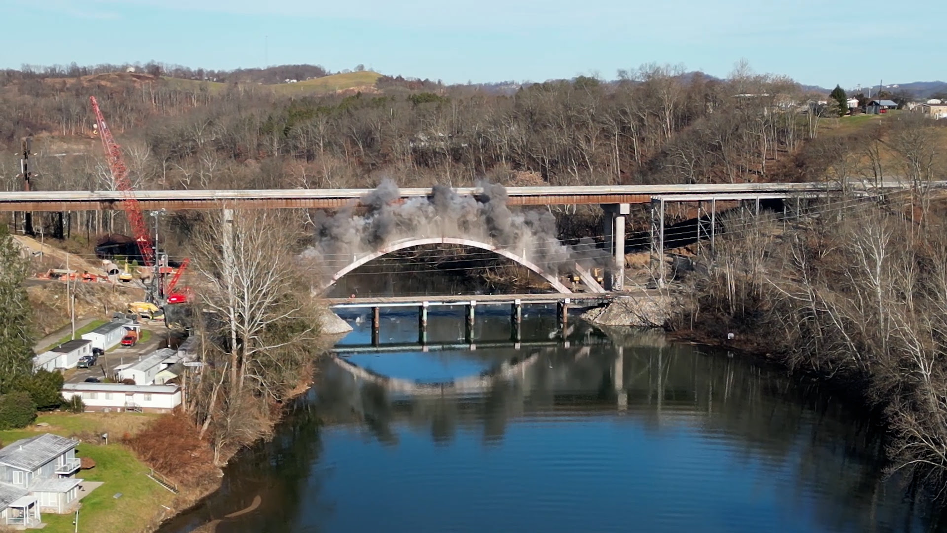WVDOH demolishes northbound span of South Fairmont West Virginia Arch